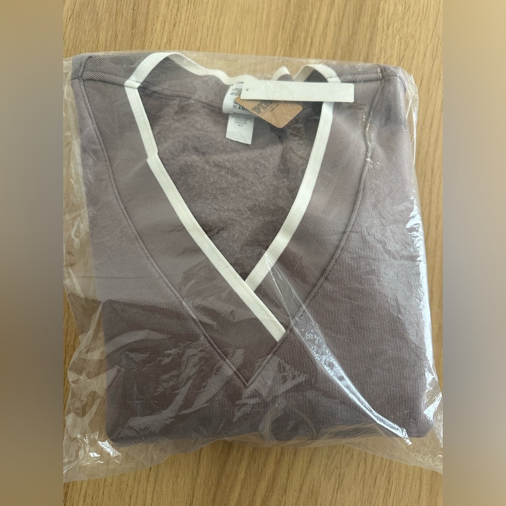 Pink Fleece V-Neck Pullover - Picture 2 of 2